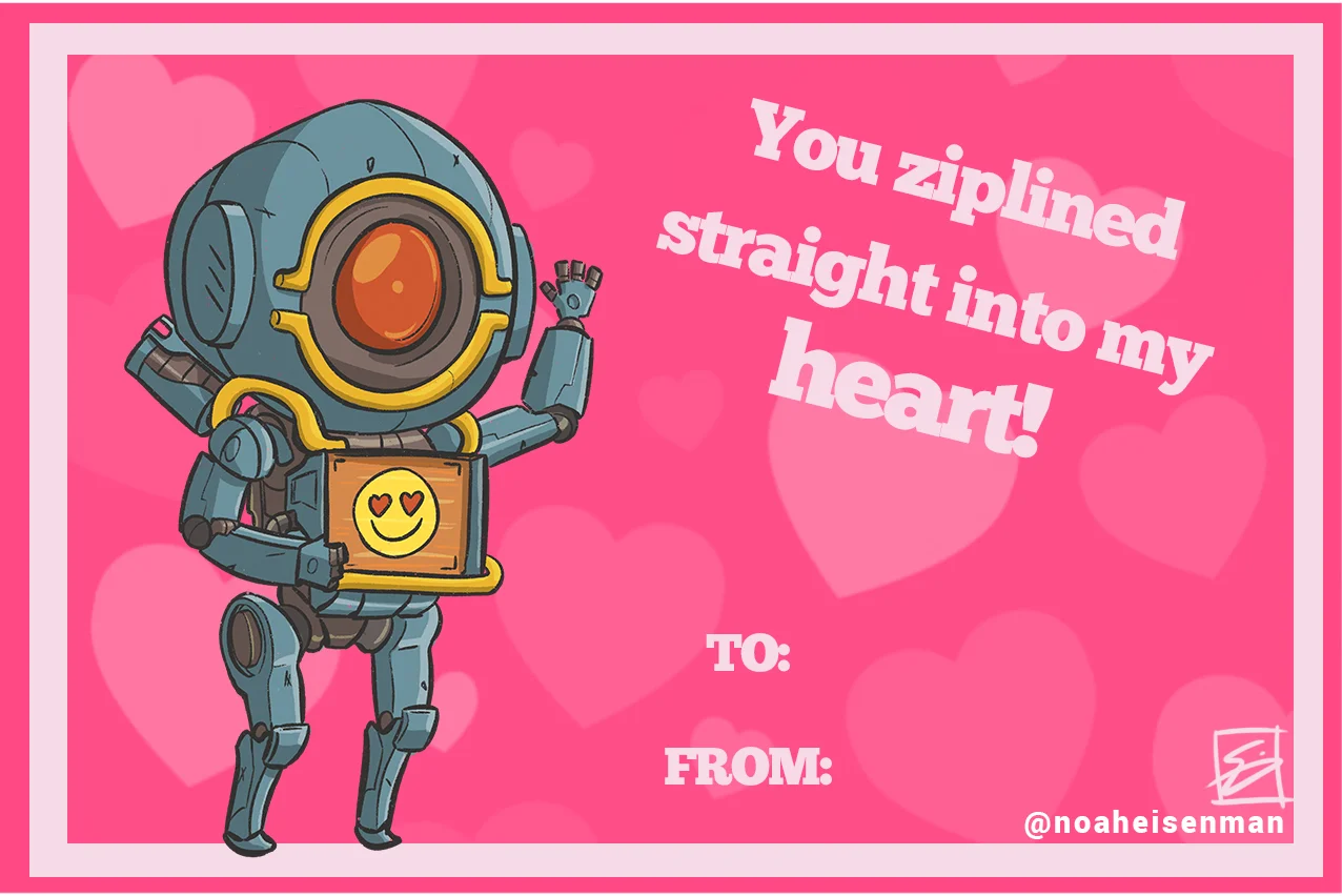 Apex Legends Valentines Day Card Pathfinder