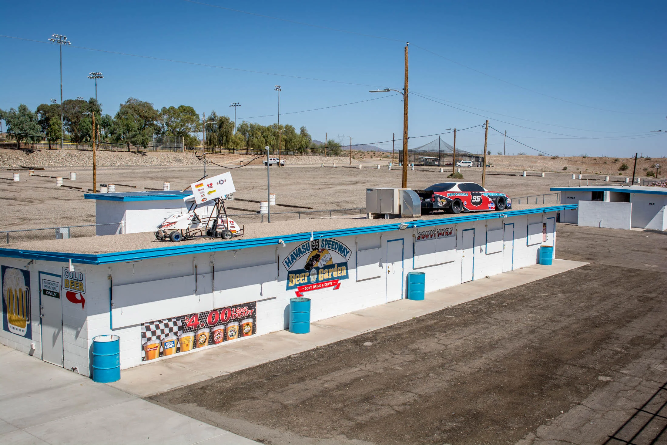 This is our Beer Garden and Souvenir Stand. Our Beer Garden has numerous beers on tap; the Souvenir Stand sells Speedway gear and 50/50 raffle tickets.