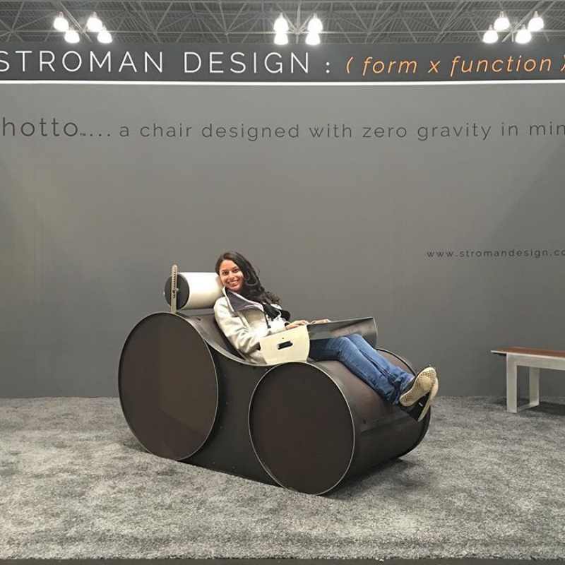 @raviliving (instagram) Found the most comfortable zero gravity chair I have ever sat in :) #icff #zerogravity #stromandesign @stromandesign #raviliving 