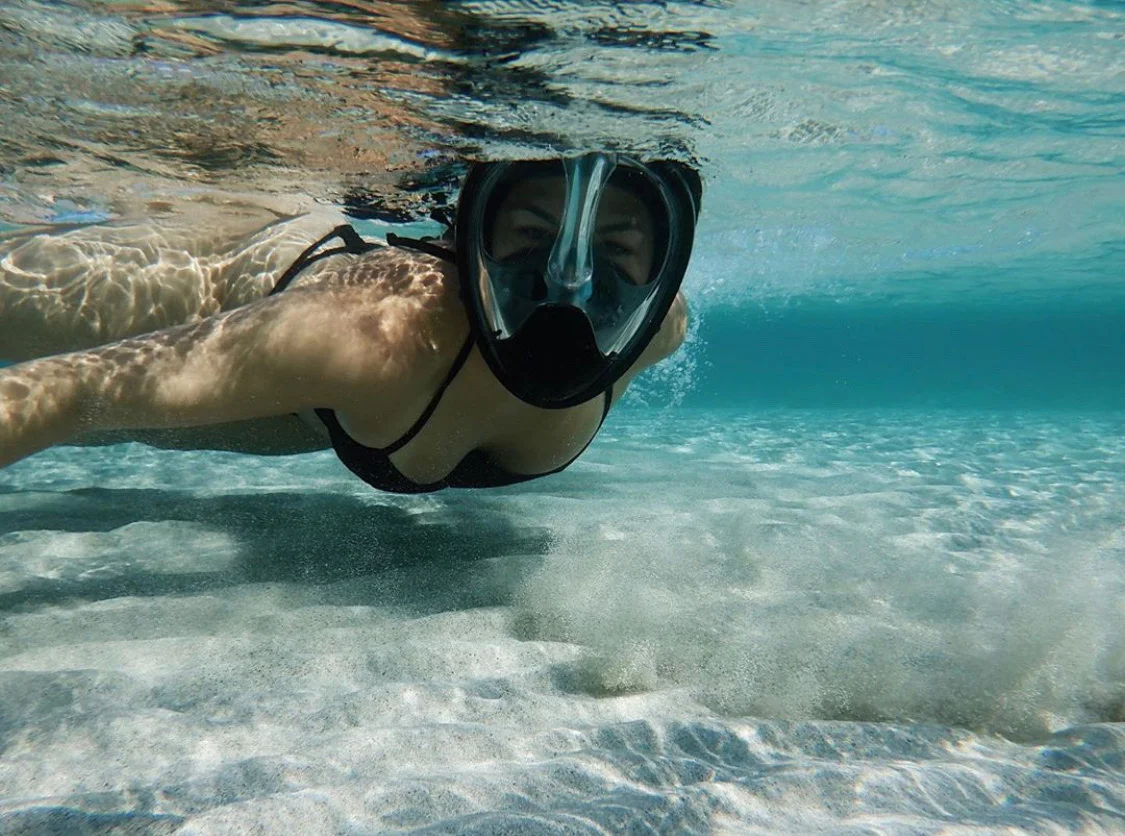 Breathing underwater in the clearest water you’ll ever see.