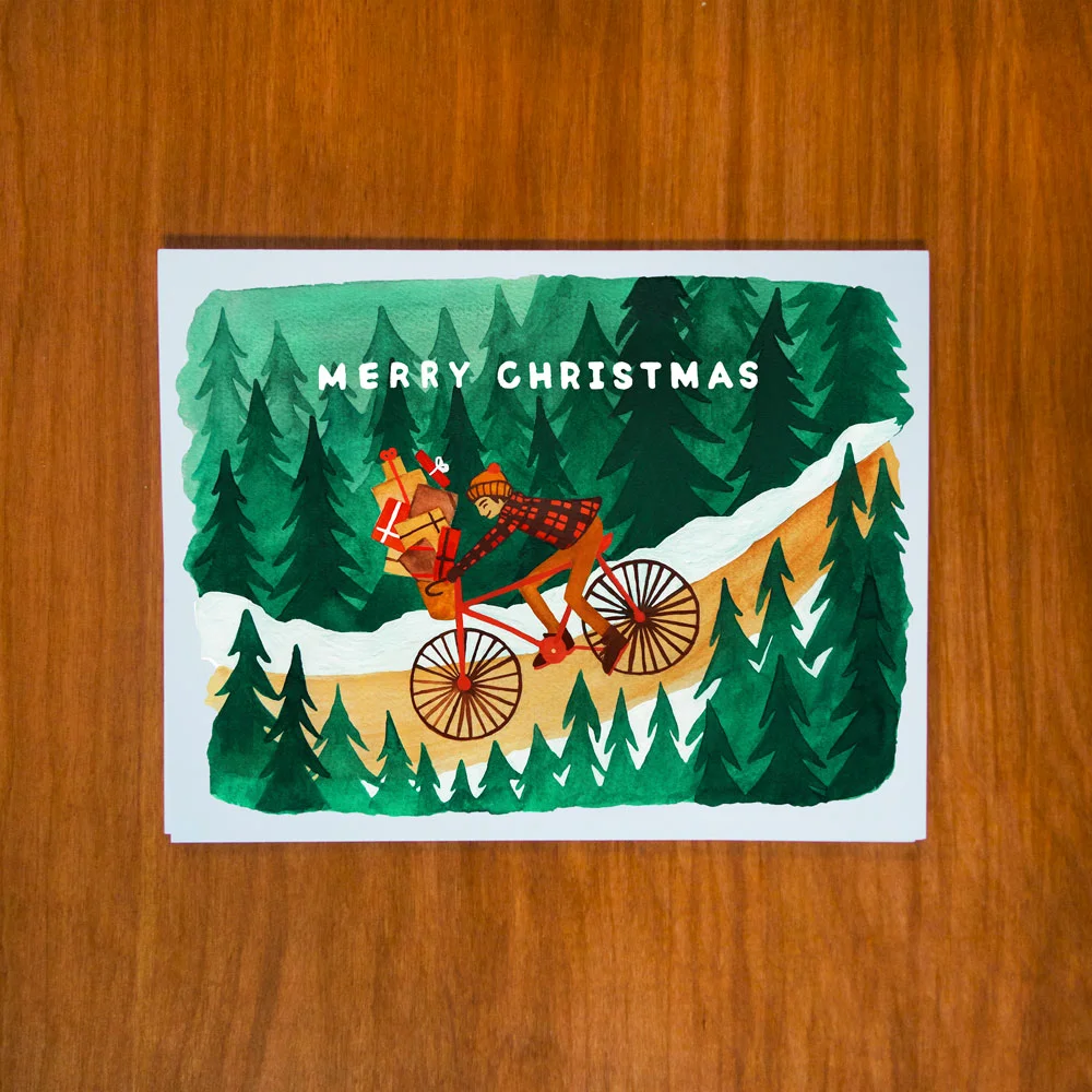 Christmas Bicycle  pretty bird paper co.