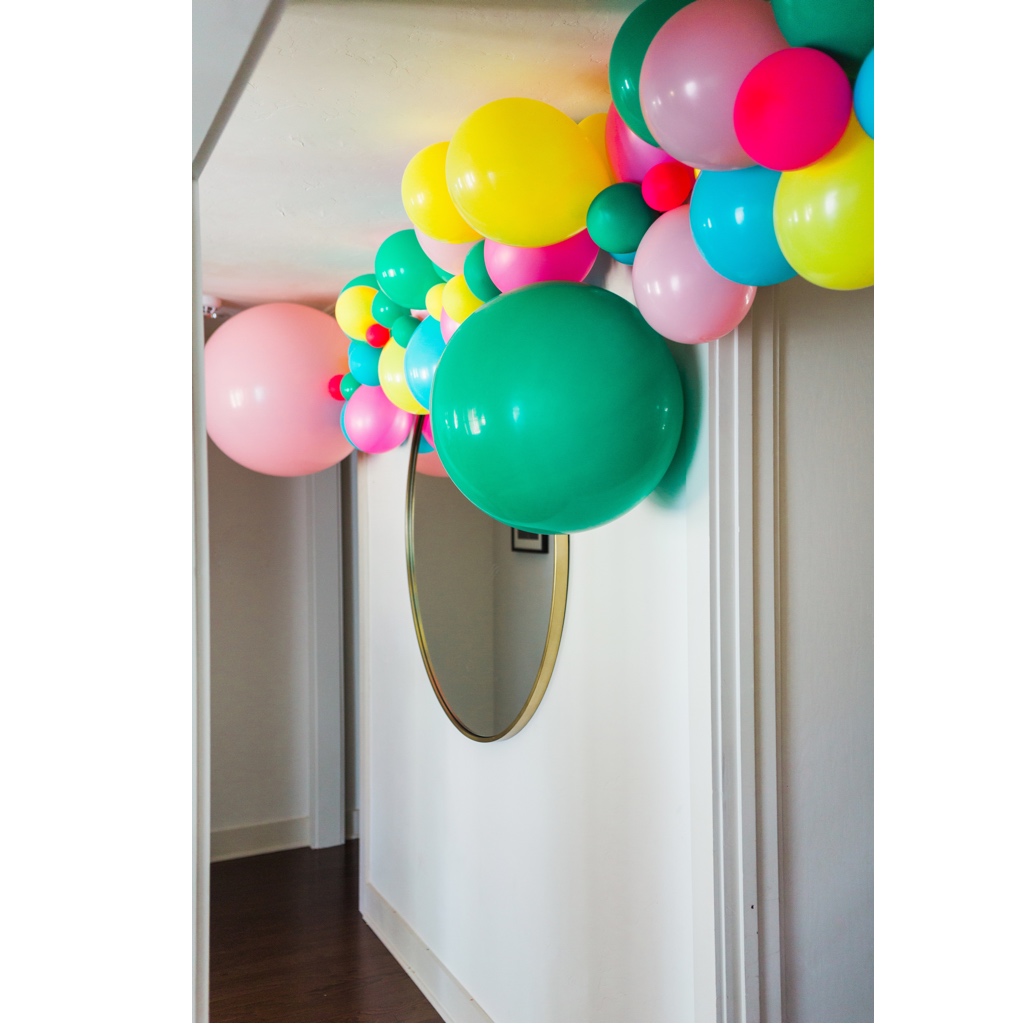  birthday party balloon swag     photo:  heather hawkins photography  