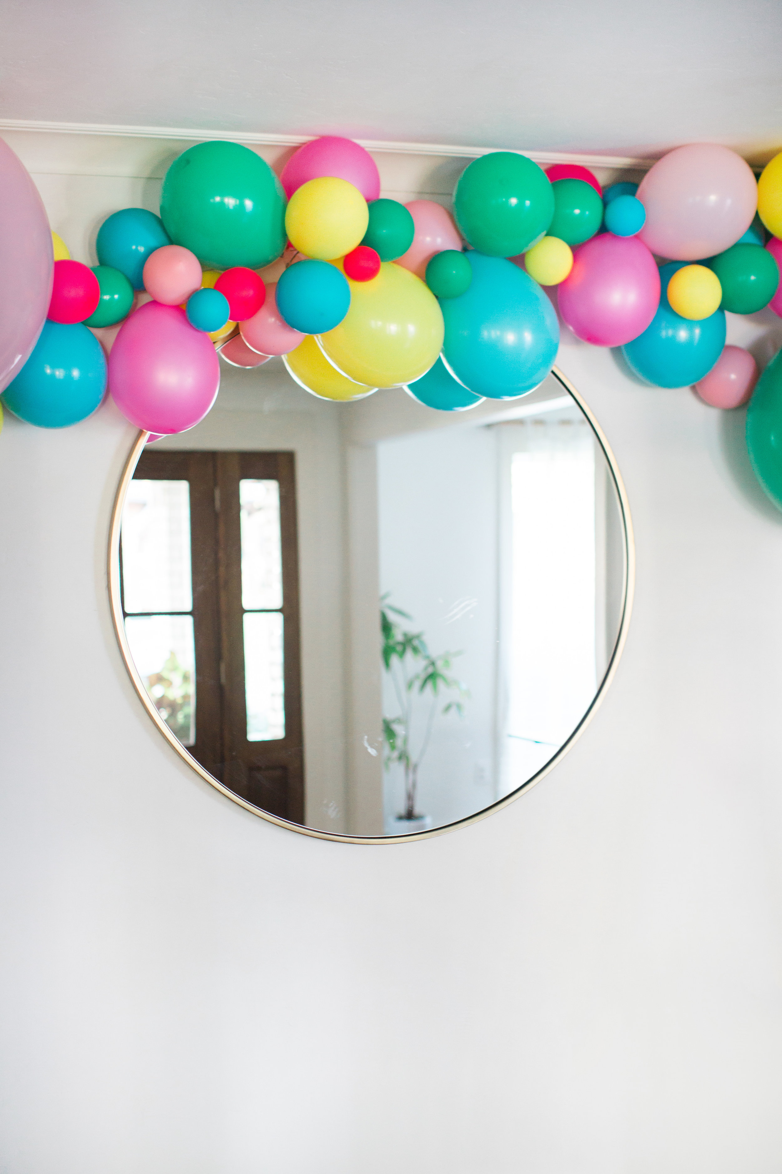  birthday party balloon swag     photo:  heather hawkins photography  