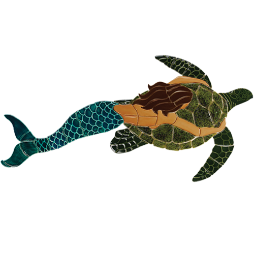 Mermaid with Turtle (Brown)