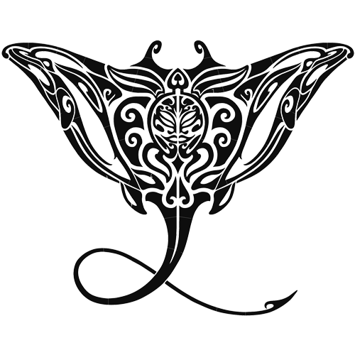 Tribal Manta Ray (Black)