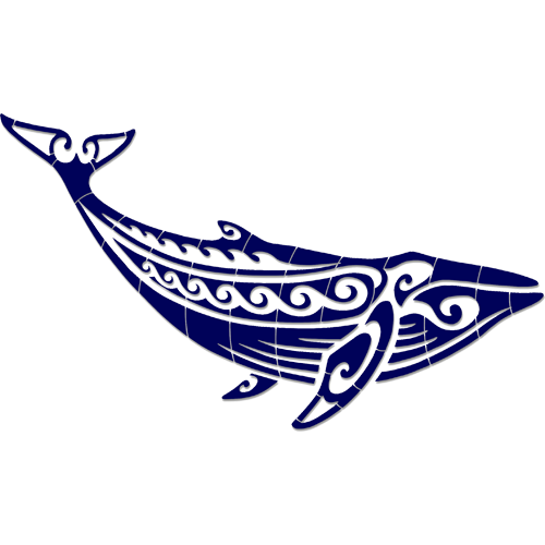 Tribal Humpback Whale (Blue)