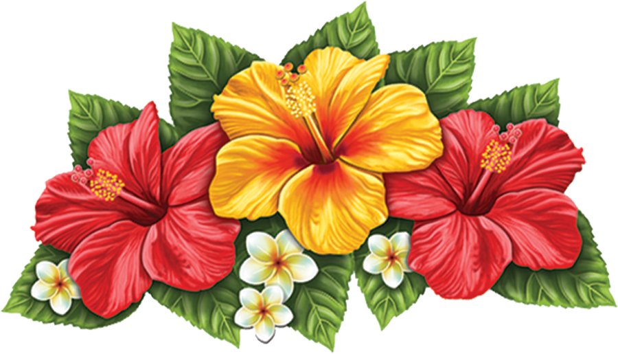 Porcelain hibiscus flower triple mosaic custom mosaics