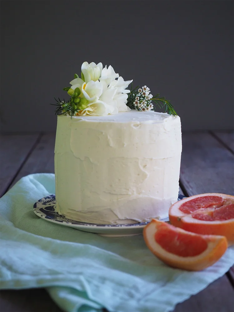 Chamomile Poppyseed Cake With Grapefruit Curd