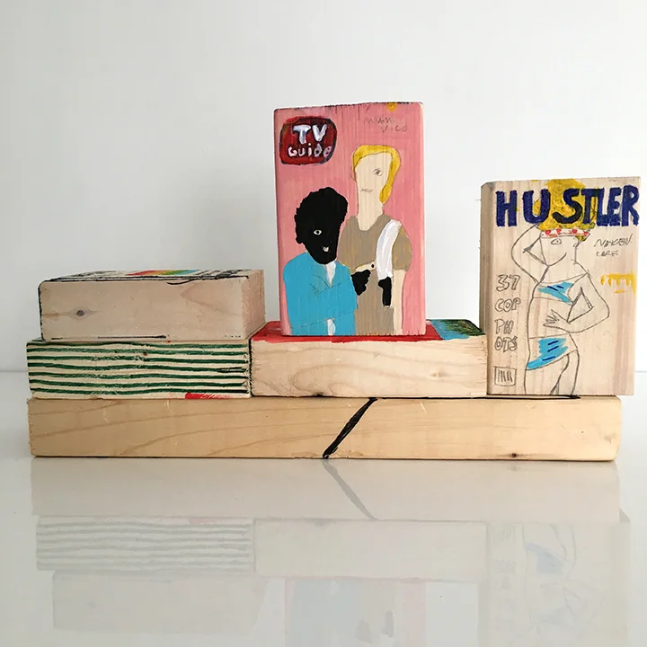 Discarded things. (Scrap wood + acrylic + sharpie).