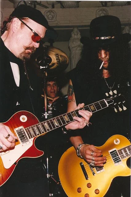 Rod jamming with Slash and Cheap Trick's Rick Nielsen
