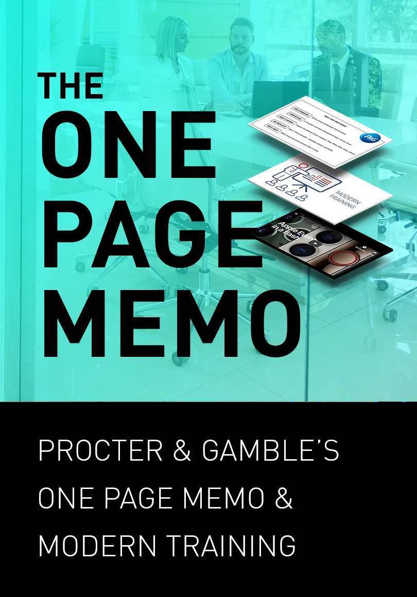 The one page memo for modern training