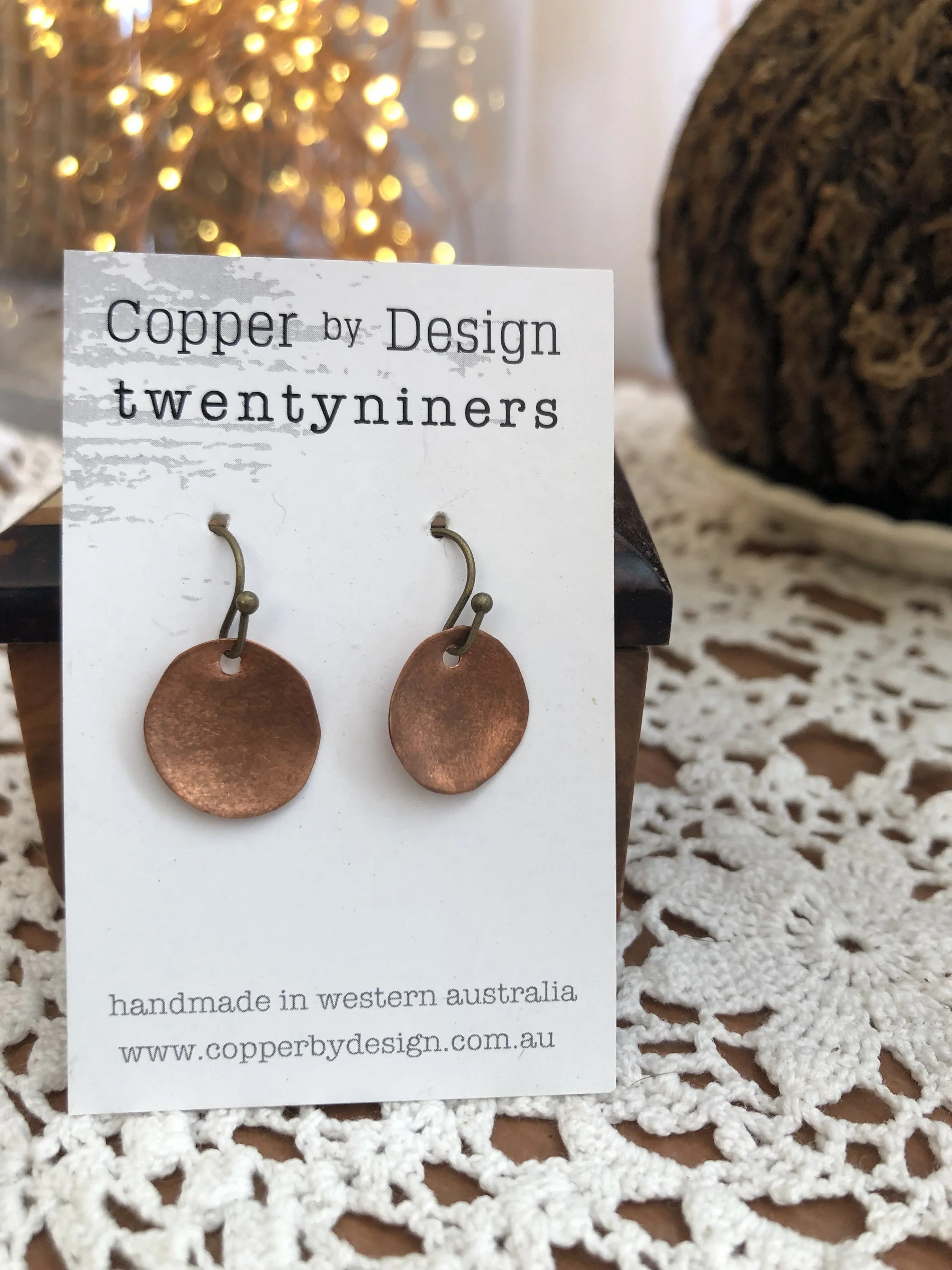 copper earrings (raw hammered)