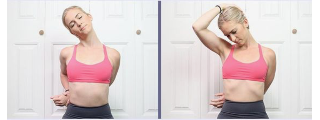 ———————Upper trapezius Stretch ——————————————-Scapula Elevator Stretch————————- ————————————————————20-25 secs each side———————————————————————-