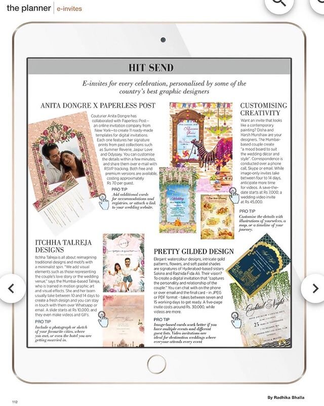 FEATURED in @bridestodayin April-May 2020 edition!! &ldquo;E-invites for every occasion, personalised by some of the country&rsquo;s best graphic designers&rdquo;

From being 2 young girls who had no experience in graphic design whatsoever 5 years ag