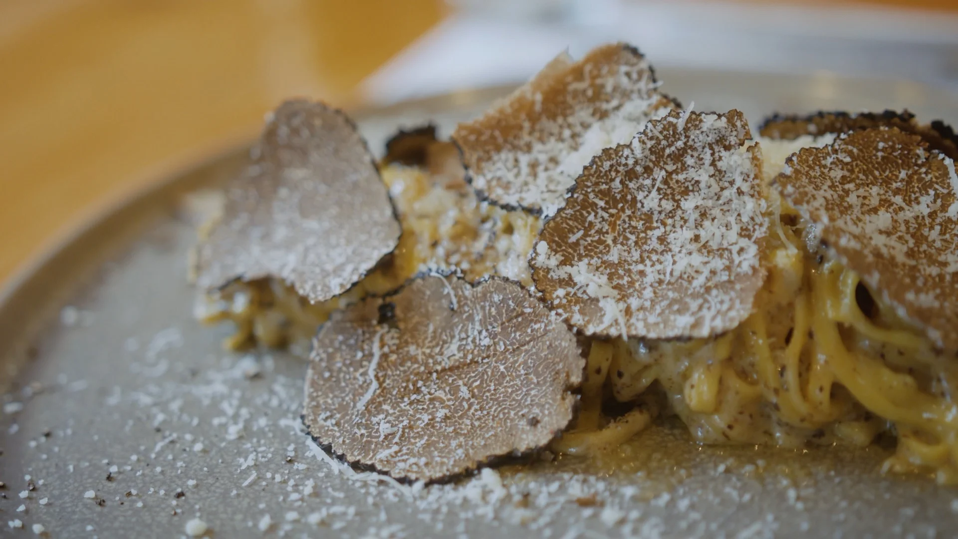 A frame from the URSA Mini pro G2 of Toni’s Kitchen pasta with truffles. All G2 shots are with the Sigma Art 18-35mm 1.8