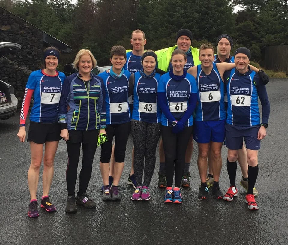 Some of the Ballymena Runners crew that tackled An Creggan on Saturday