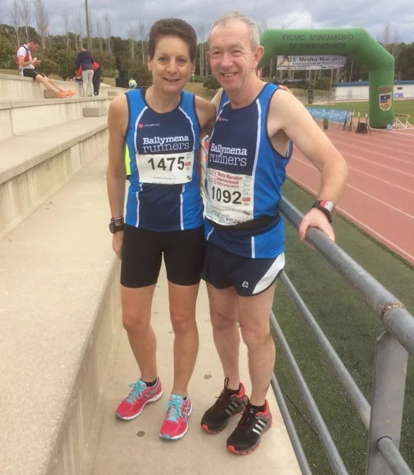 Amanda Strange and Sandy McDermott at the Torremolinos Half Marathon