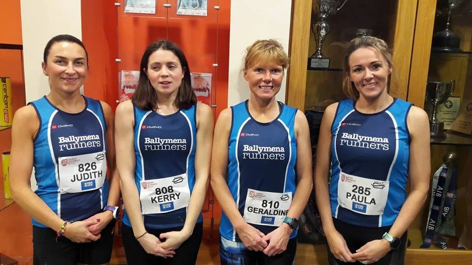 Judith Brown, Kerry Bamber, Geraldine Quigley and Paula Worthington at the Queen's 5k