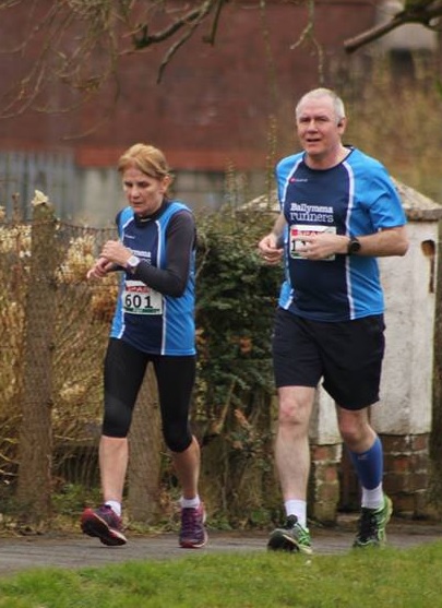 Brigid Quinn and Terry Foley looking strong during the Omagh Half Marathon