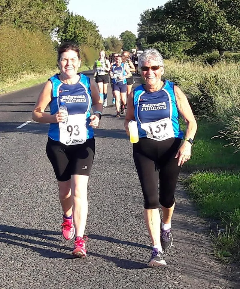 Gillian Kernohan (#93) and Iris McDowell (#139) having fun Round The Bridges on Thursday night
