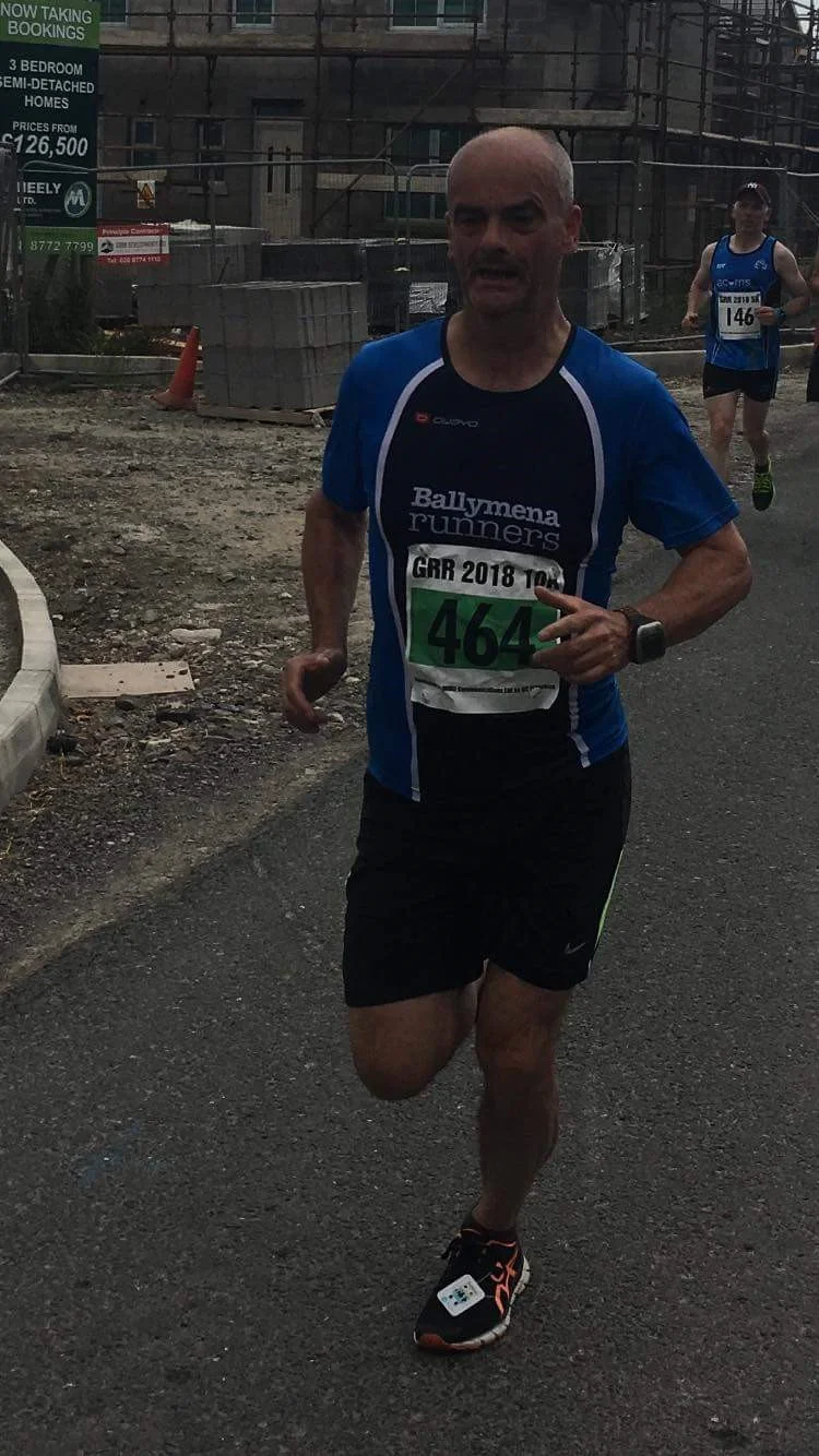 Peter Faith looking determined during the Great Rossa Run 10k