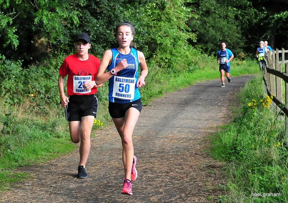 Zara Surgenor on her way to winning the ladies race in the Cullybackey Community Partnership fun run