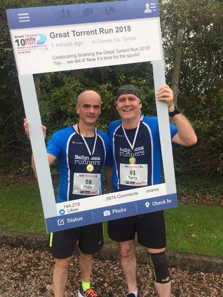 Peter Faith and Terry Foley relax after completing the Great Torrent Run