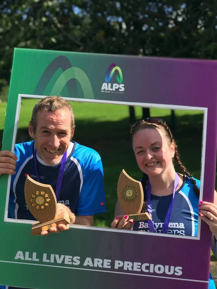 Kieran Scullion and Gemma Moore - 1st Male and 1st Female at the ALPS Life Run 10k