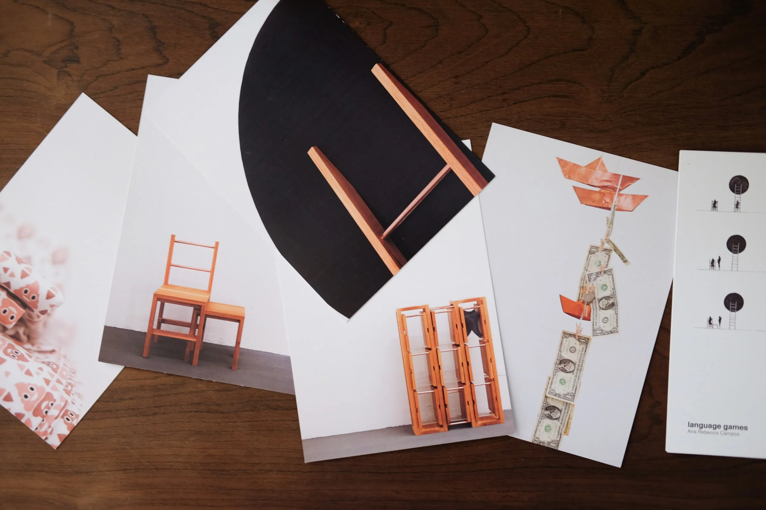 Photos for product postcards for Ana Rebecca Campos' "Language Games"  