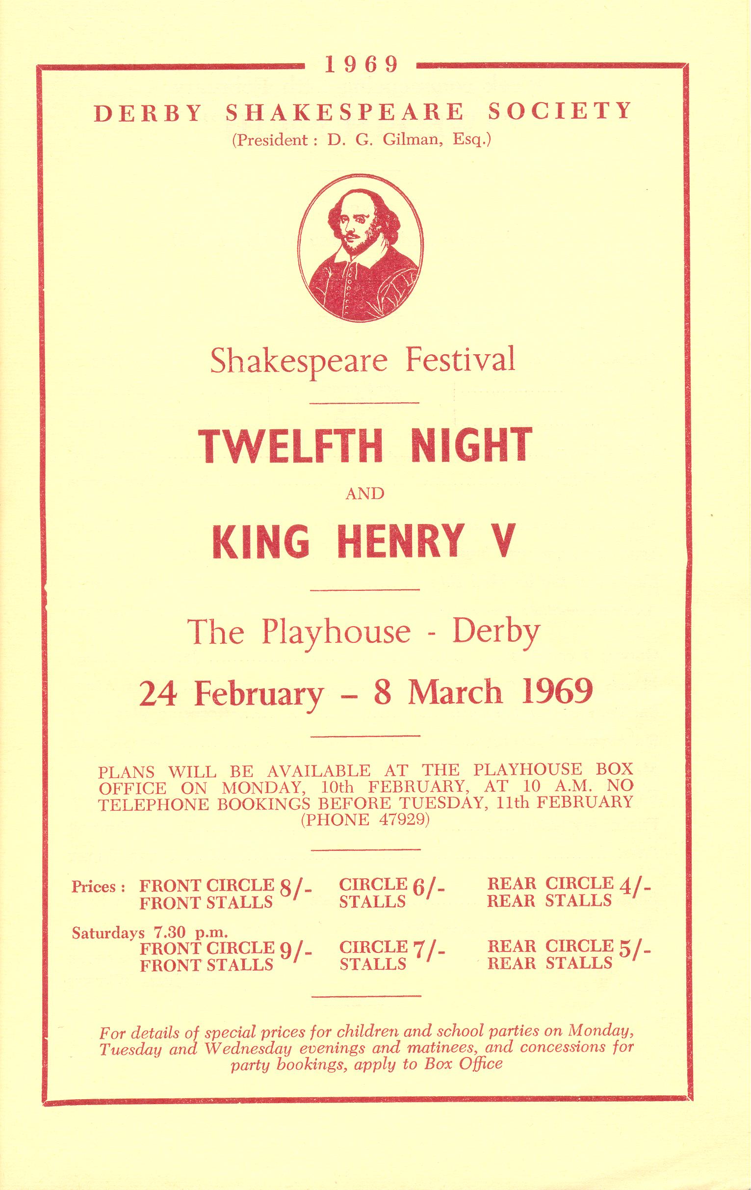 'Twelfth Night' & 'Henry V' 1969