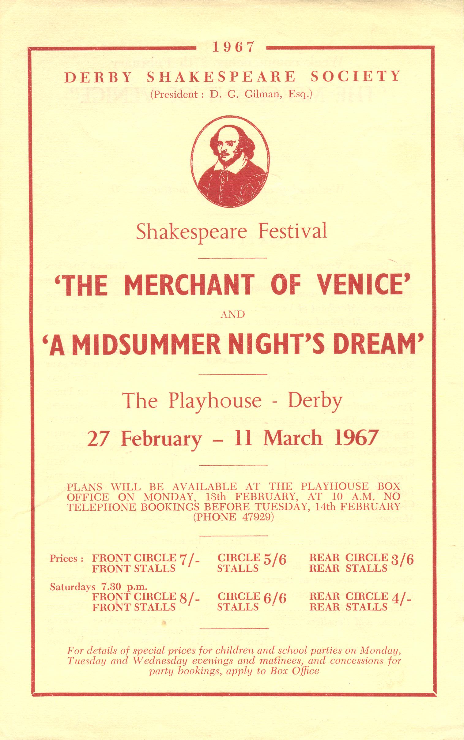 'The Merchant Of Venice' & 'A Midsummer Night's Dream' 1967