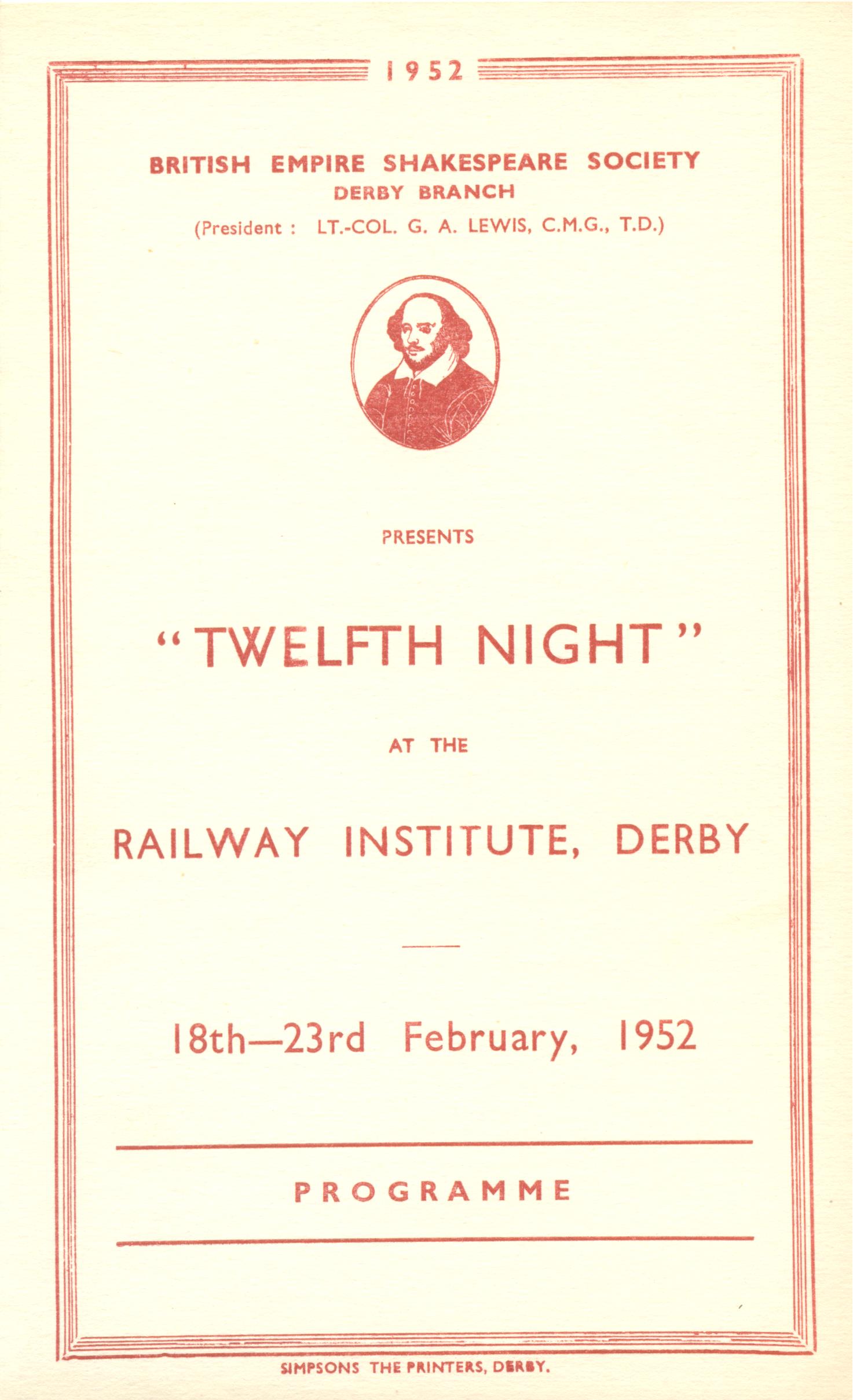 'Tweflth Night' 1952