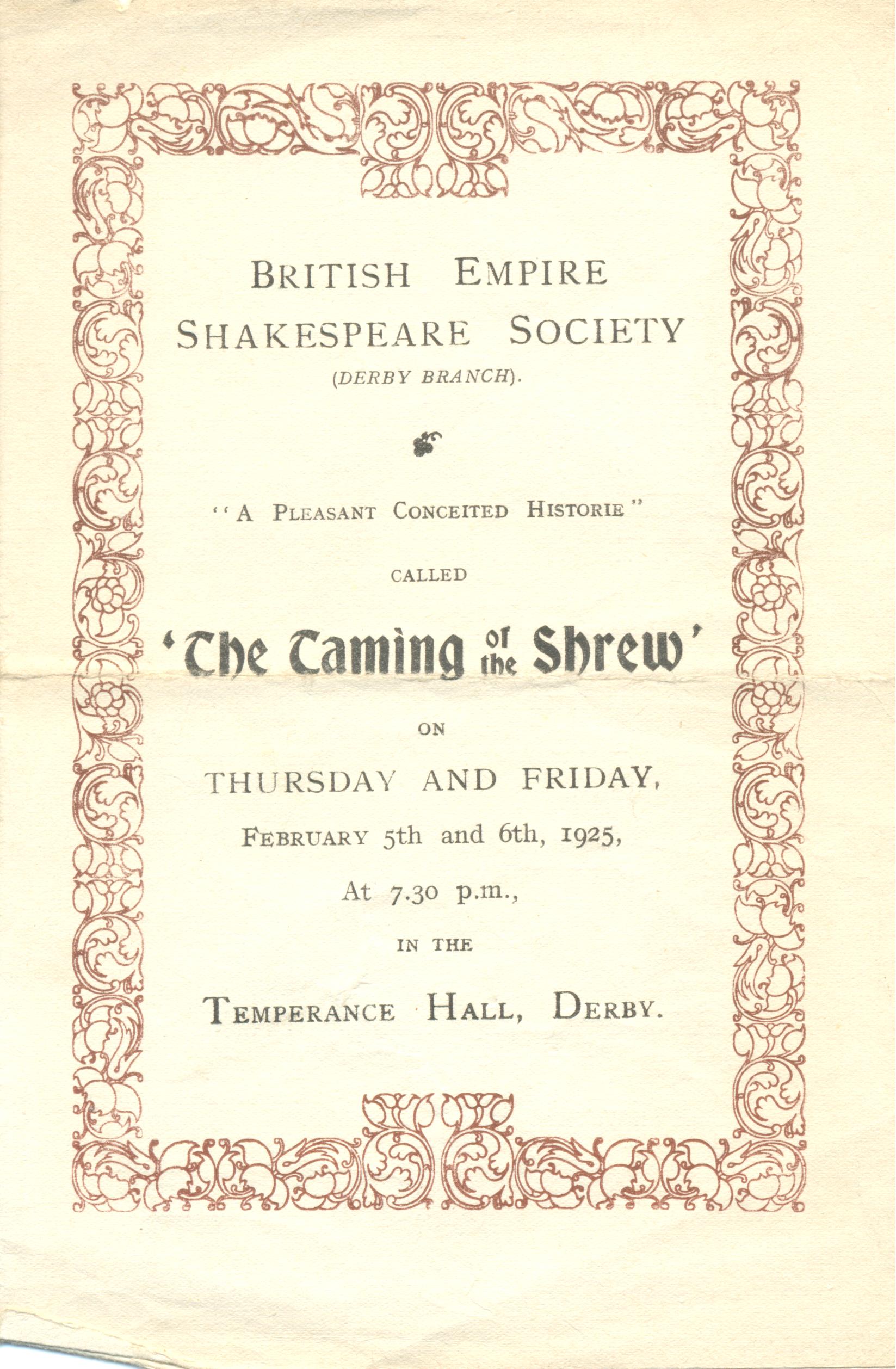 'The Taming Of The Shrew' 1925