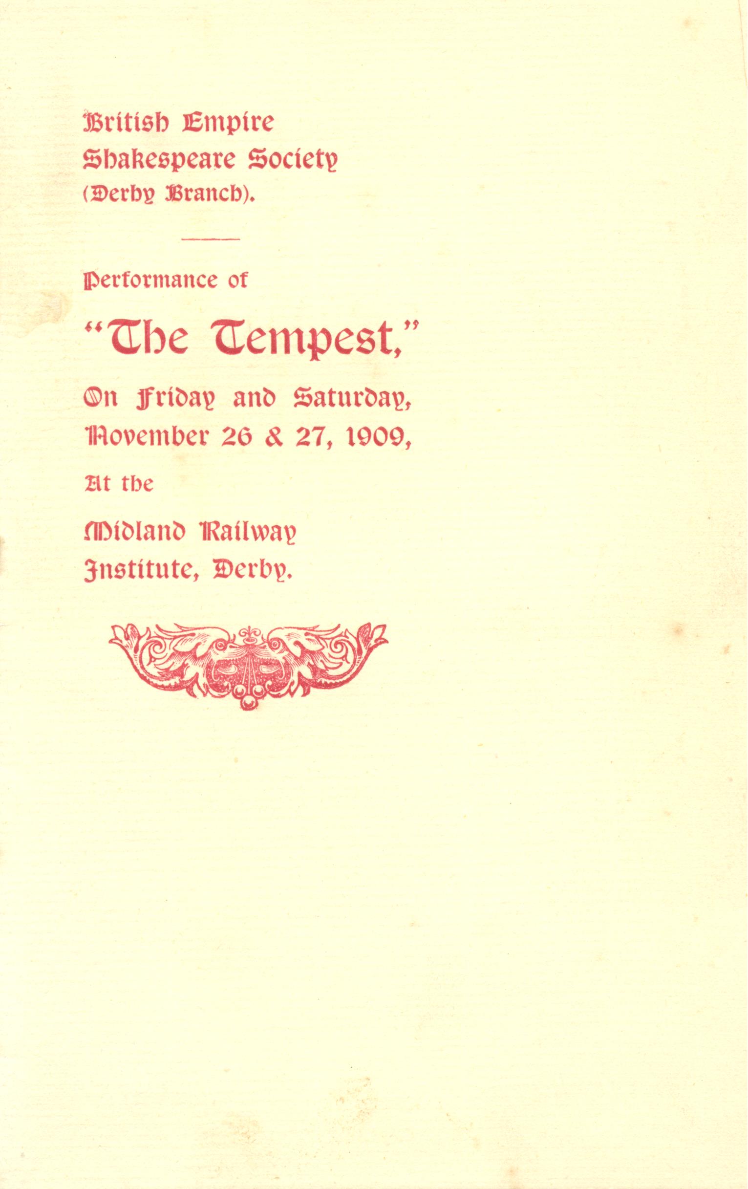 'The Tempest' 1909