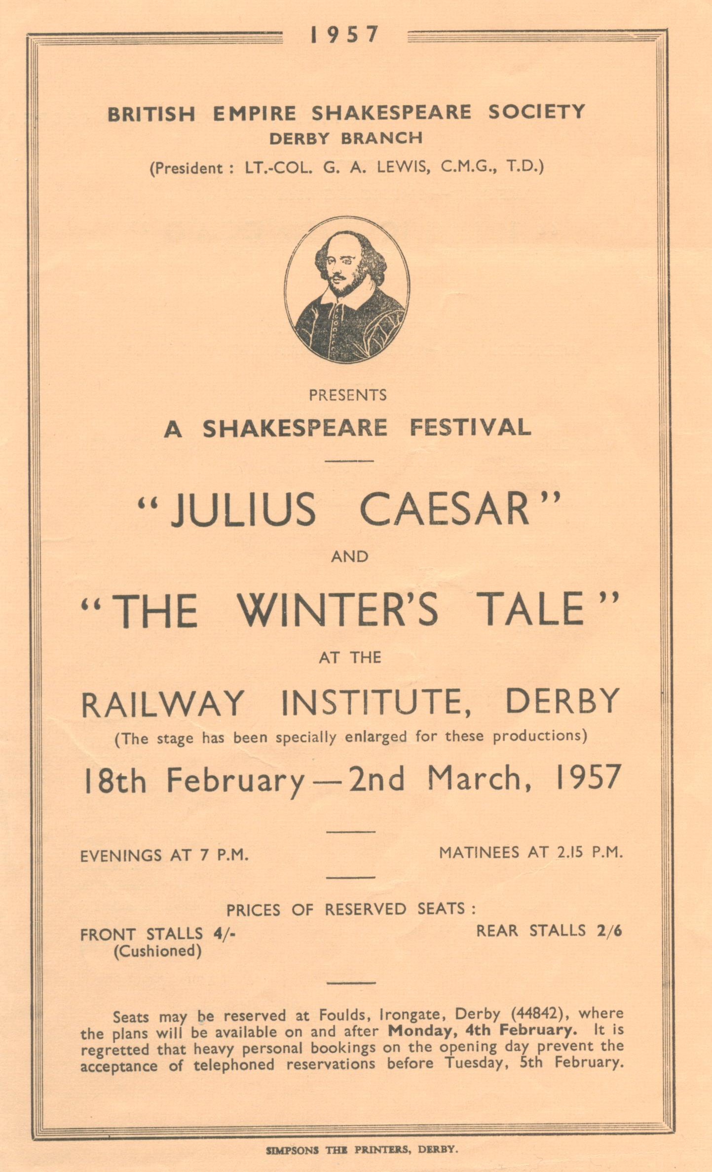 'Julius Caesar' & 'The Winter's Tale' 1957