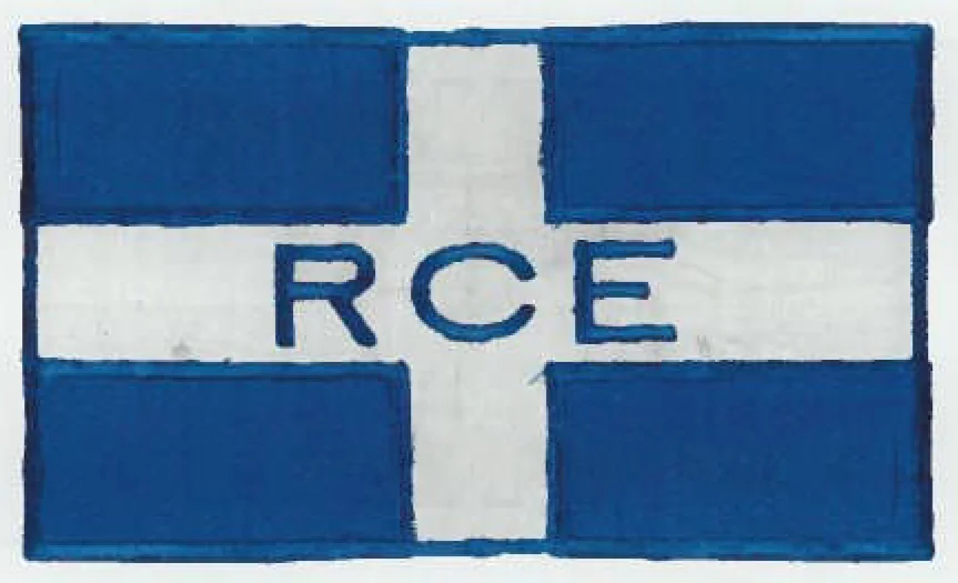 Das erste Logo des RCE, in Anlehnung an das Gemeindewappen von Erlenbach, wurde geschaffen. Es erinnert uns auch ans Schweizerkreuz und war sehr schlicht und klar. Es sollte die jungen, ehrgeizigen Ruderer vom RCE schon bald zu Siegen an den Regatten begleiten.