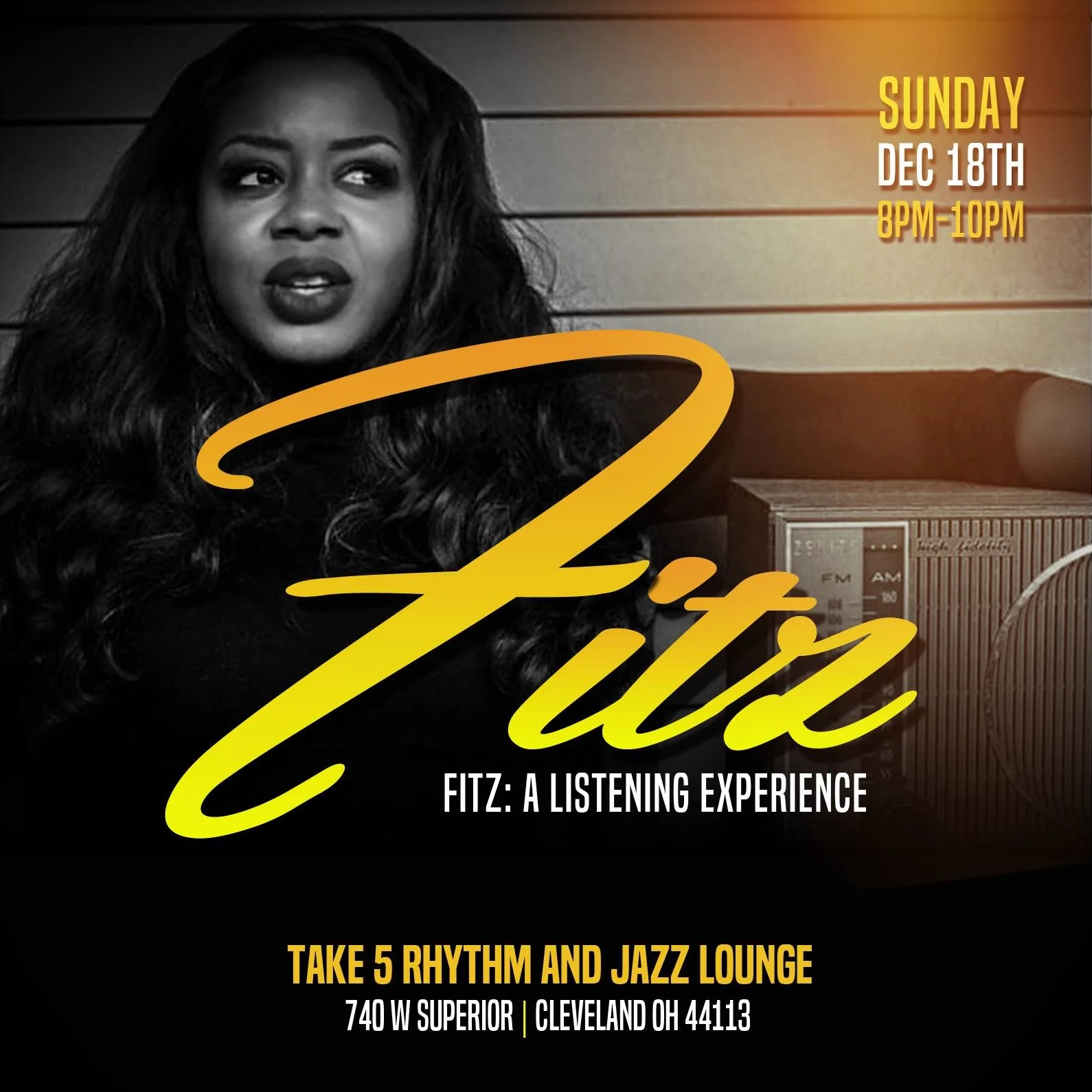 [Cleveland, OH] Fitz: A Listening Experience | Take 5 Rhythm and Jazz Lounge |  Dec. 18th 8 pm-10 pm