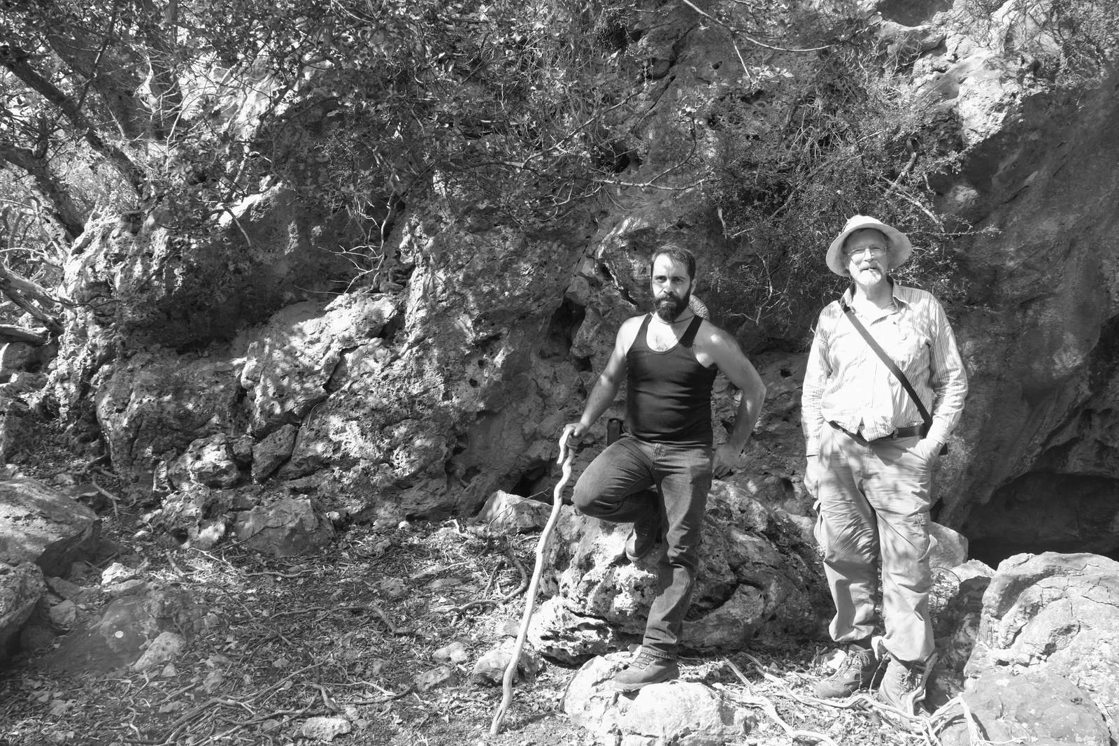 Dimitri and Rufus Reade in October 2016 at the 'Lice cave', Crete