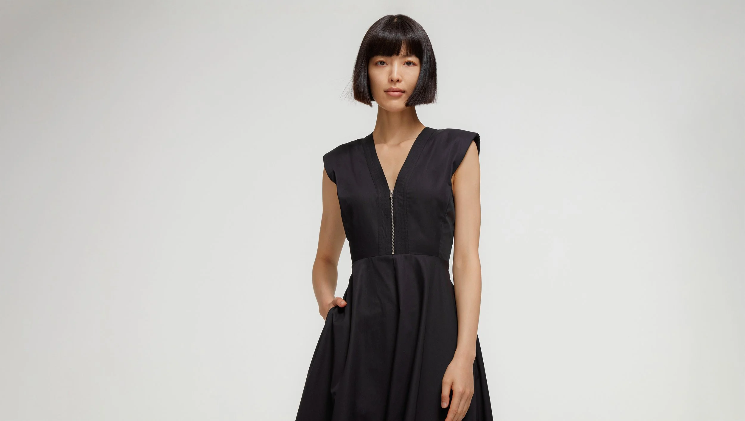 03_A-Line Dress in Cotton Poplin_Black_WIDE 1_0665.jpg