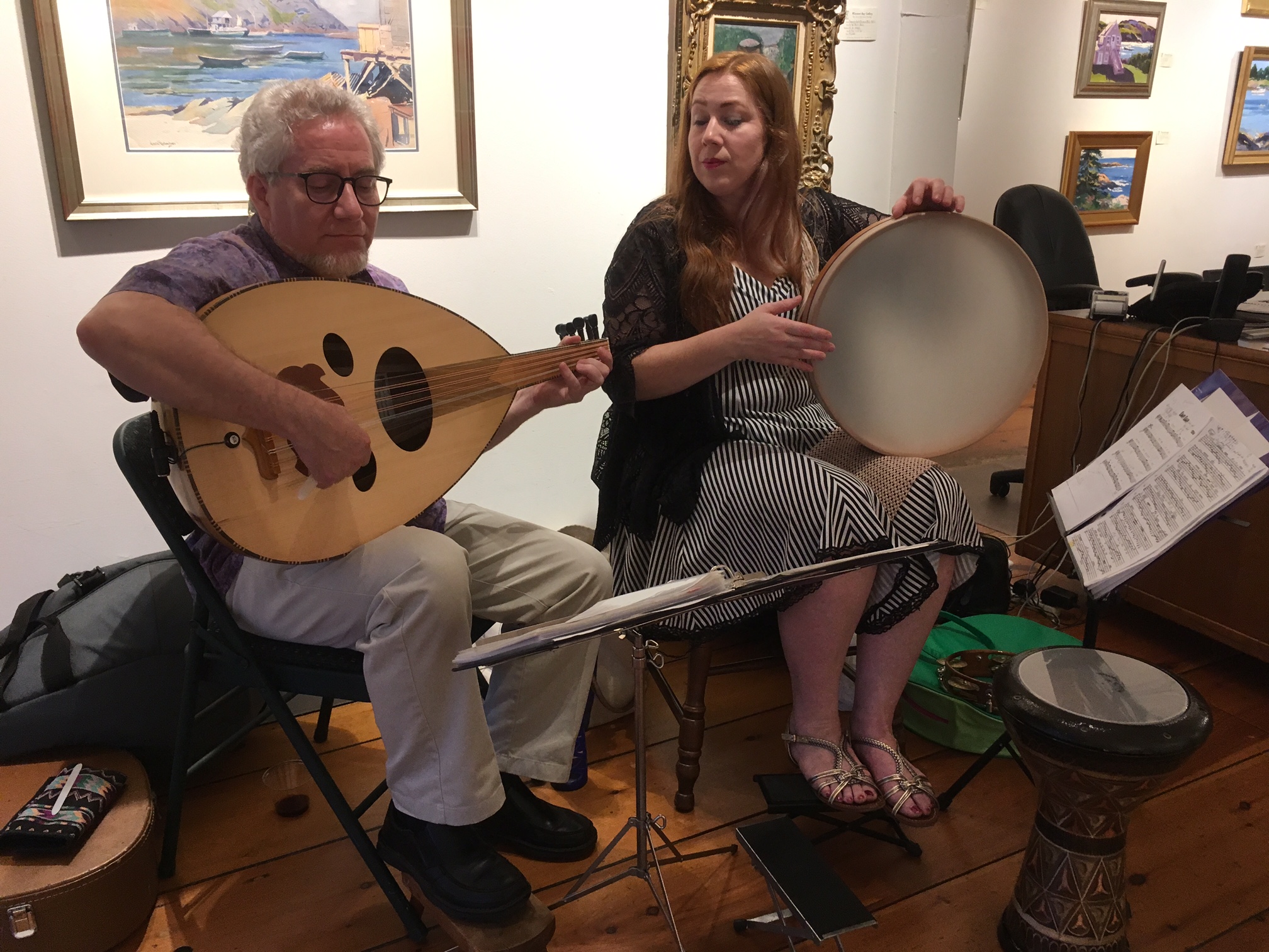 Jonathan Waldo and Dorothy Barker play in Wiscasset Bay Gallery