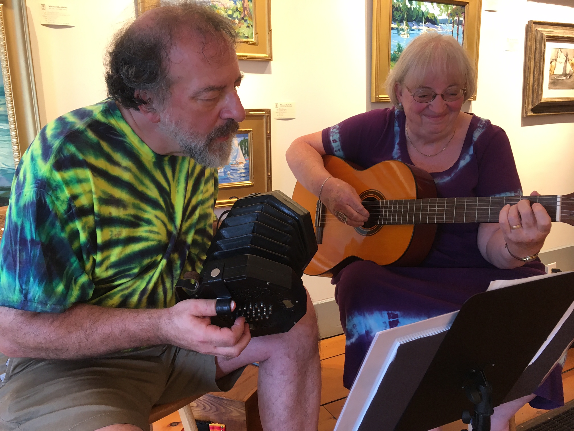 Mark and Linda Bonin in Wiscasset Bay Gallery