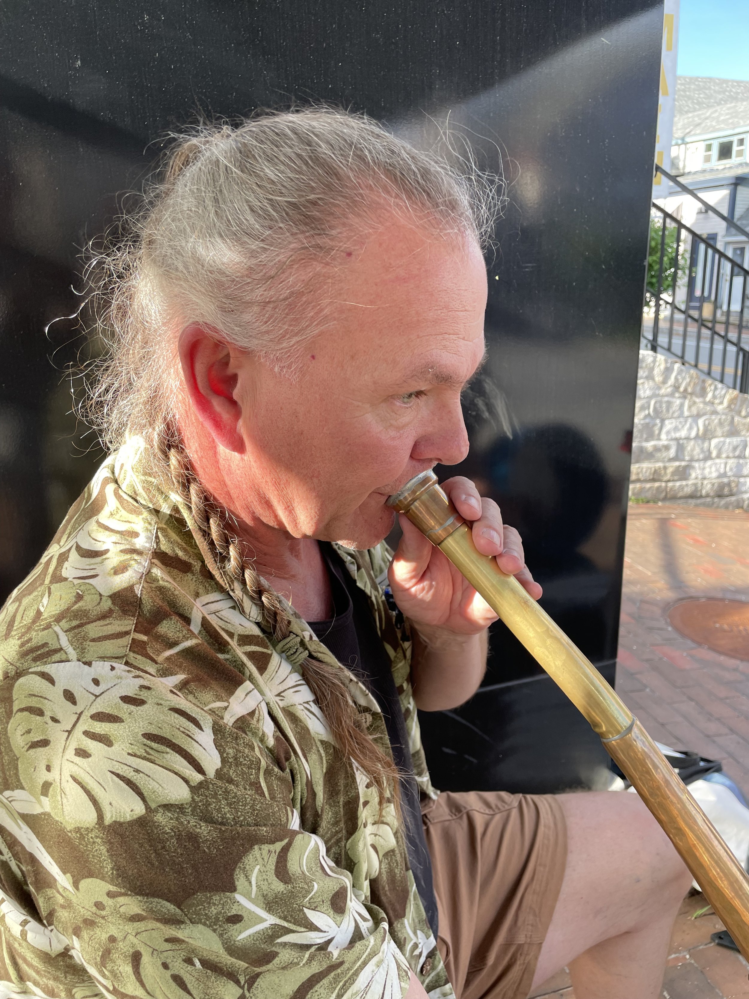 Forest Weston plays didgeridoo.