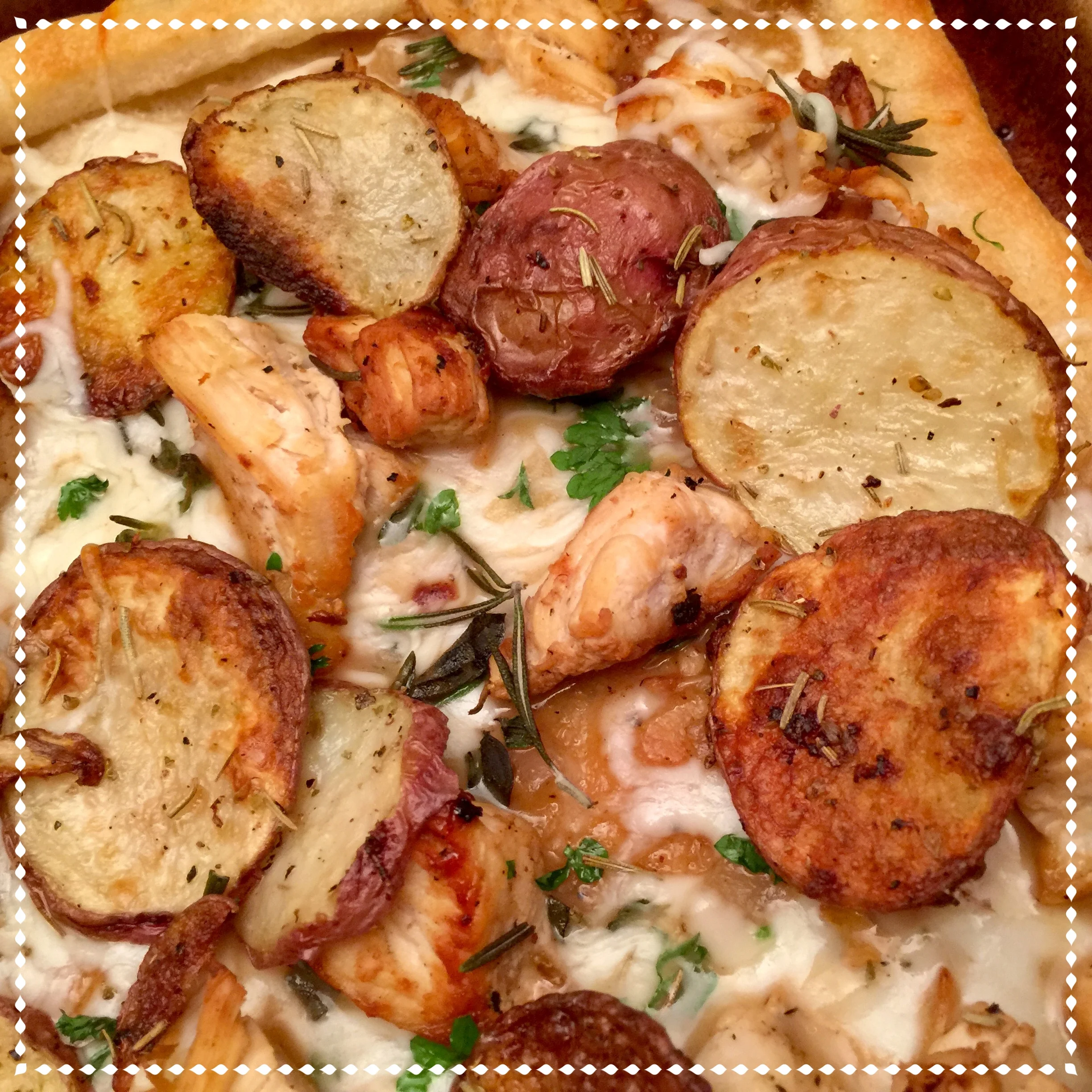 Rosemary Chicken Potato Pizza