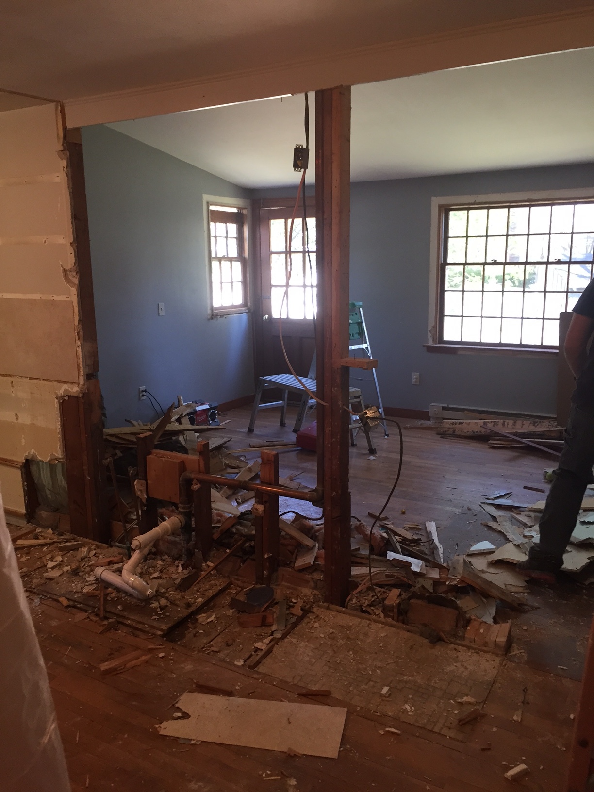 This is looking at what was the kitchen sink and countertop 