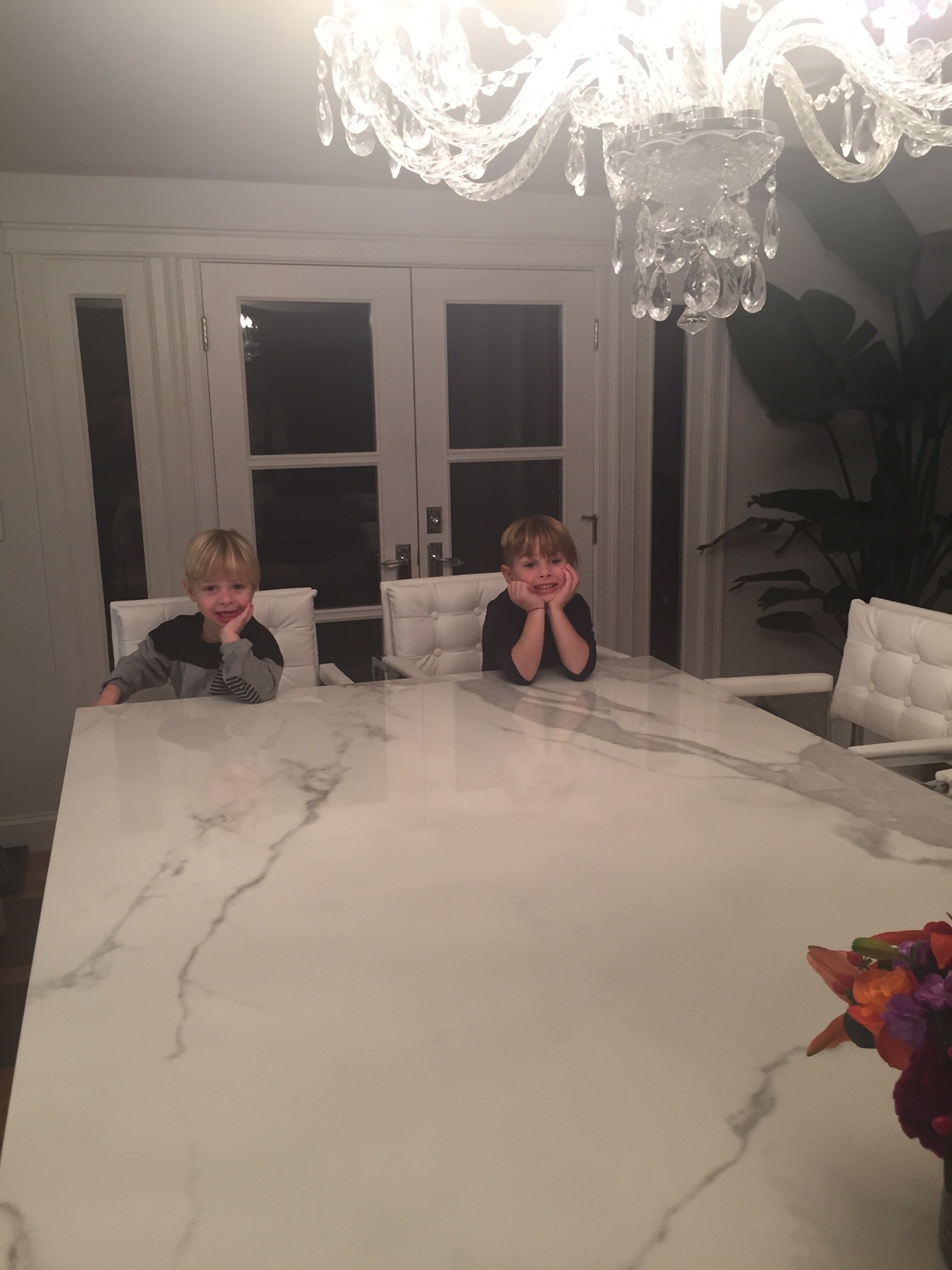 My boys sitting at the counter as soon as they were installed.... What I've been waiting for!