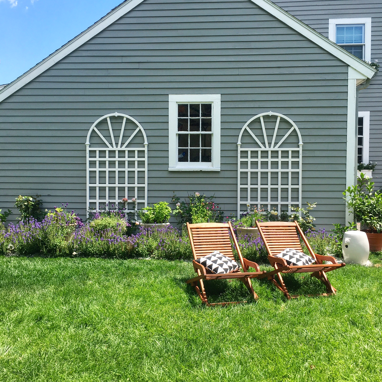 Perfect spot for my rose and herb garden... chillin' out here with my hubby, front row seat to the kids' slip and slide extravaganza 