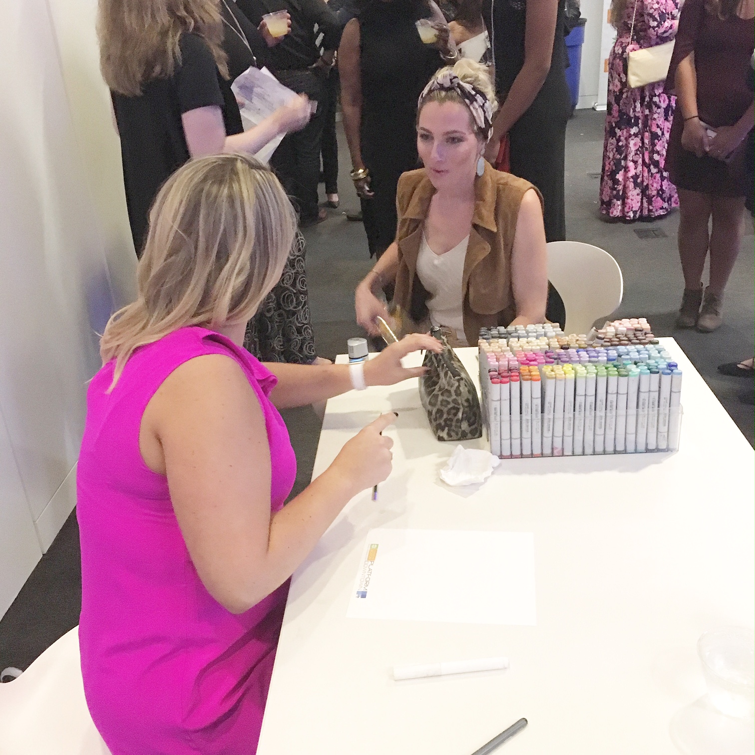 I think here I was asking Holly if she could please, please, please draw me holding a bunch of macarons. 
