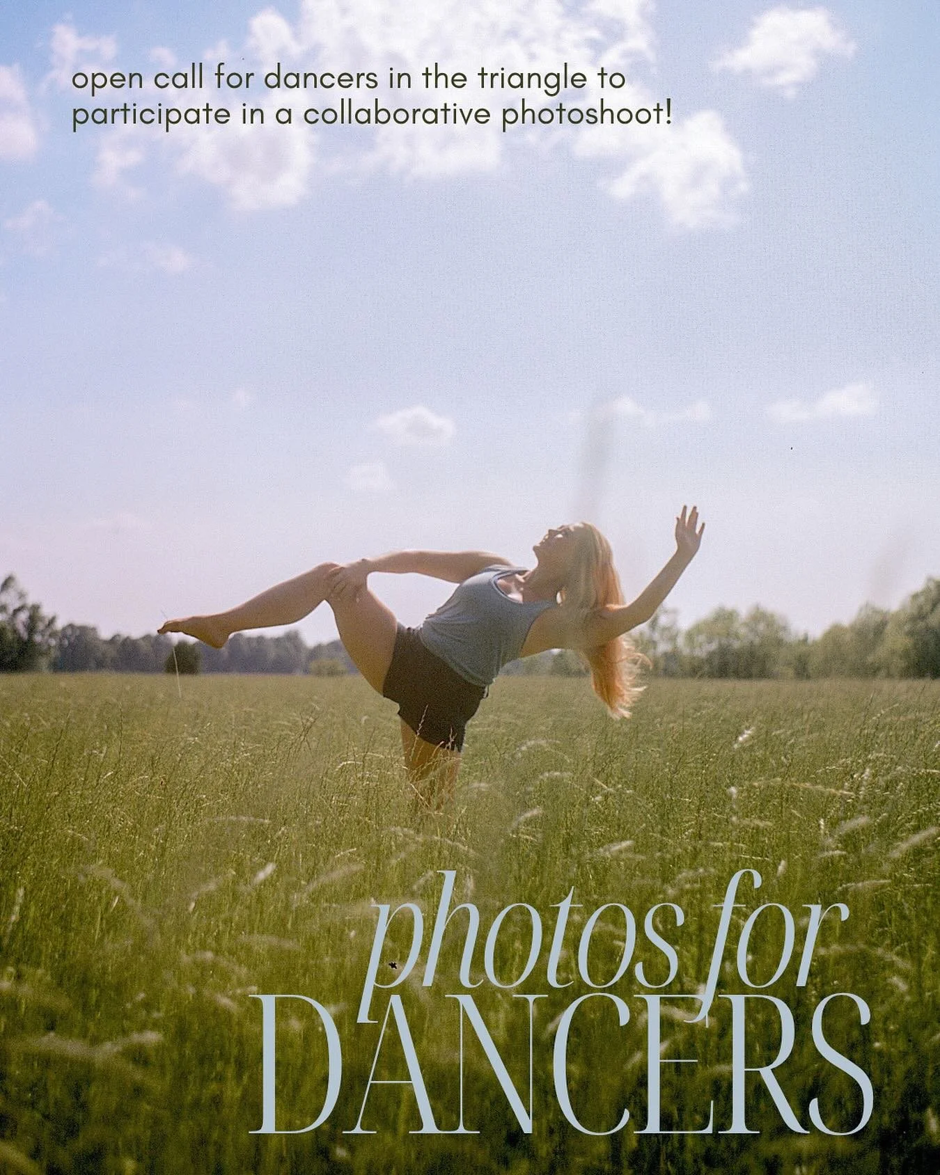 because I&rsquo;m feeling so inspired right now&mdash;LET&rsquo;S COLLABORATE! 🤝

I&rsquo;m offering FREE creative portrait photos for dancers! Apply now via the link in my bio. 

&bull; Sessions will be 1-2 hours, located within the Triangle area o