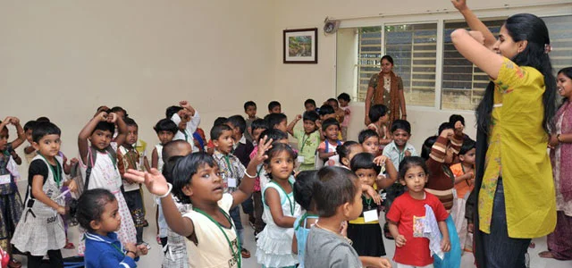 A class at the Bharatiya Vidya Bhavan School in Srirampuram, Bangalore