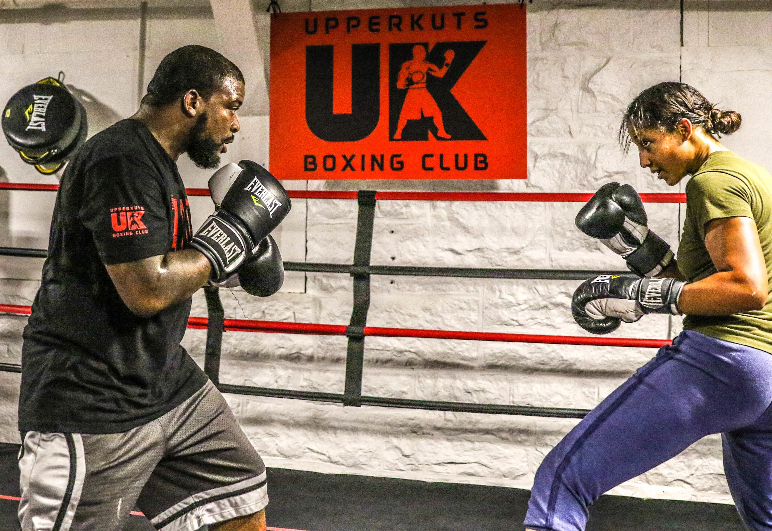 Jai training with UpperKuts Boxing coach, AJ Thomas.